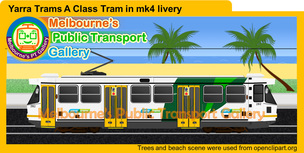 A class tram in Yarra Trams mk4 livery cartoon