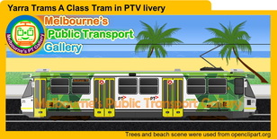 A class tram in Yarra Trams mk4 livery cartoon